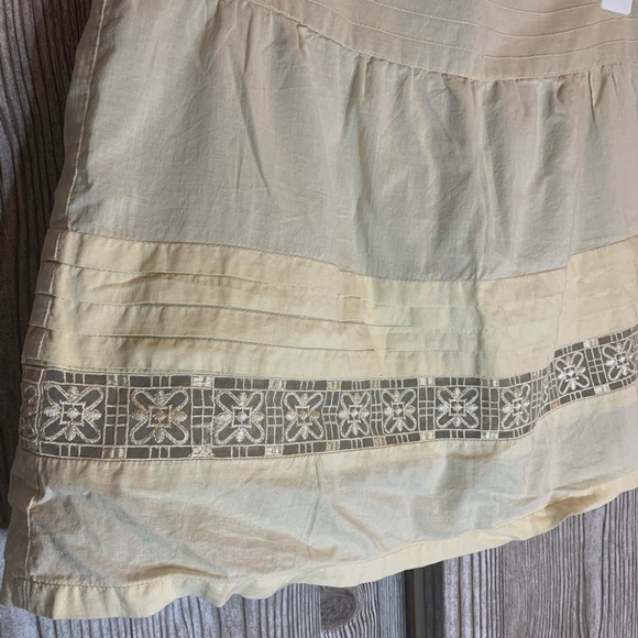Billabong Skirt 3 Cream Lined Zipper geometric boho a line bohemian beach vacay - Picture 3 of 9